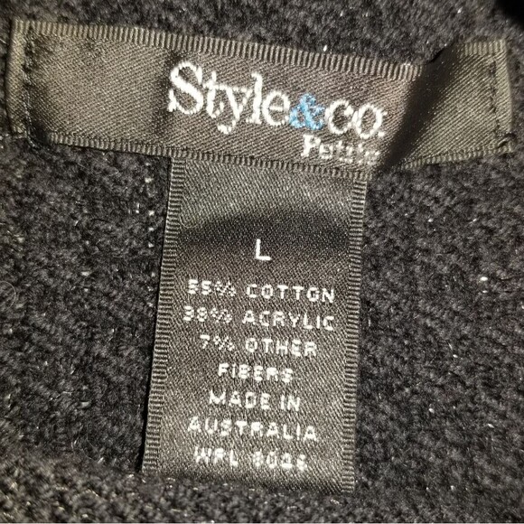 Style & Co Black Sweater Large Cowl Neck Turtle - Picture 4 of 4